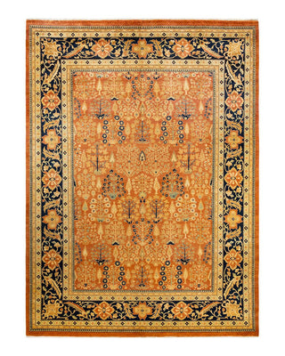 Contemporary Eclectic Orange Wool Area Rug 9' 1" x 12' 5" - Solo Rugs