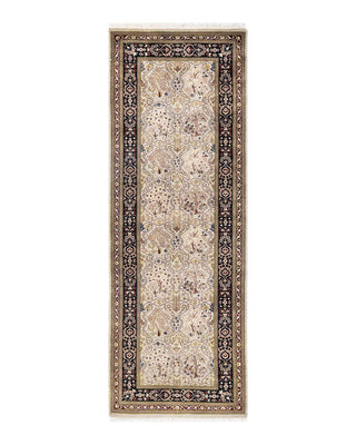 Traditional Mogul Ivory Wool Runner 2' 7" x 7' 8" - Solo Rugs