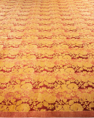Traditional Mogul Pink Wool Area Rug 12' 2" x 14' 9" - Solo Rugs