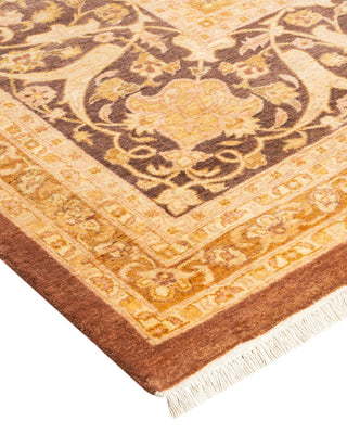 Traditional Mogul Brown Wool Area Rug 10' 3" x 13' 8" - Solo Rugs