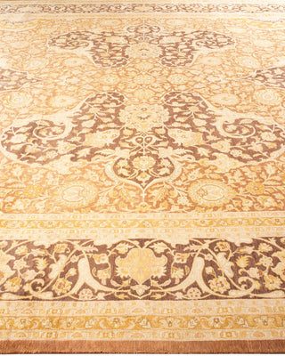 Traditional Mogul Brown Wool Area Rug 10' 3" x 13' 8" - Solo Rugs