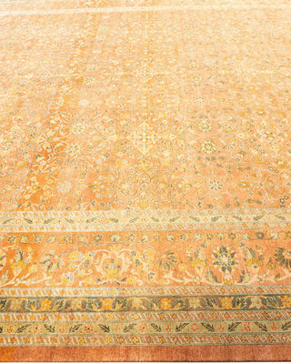 Traditional Mogul Yellow Wool Area Rug 10' 4" x 14' 5" - Solo Rugs
