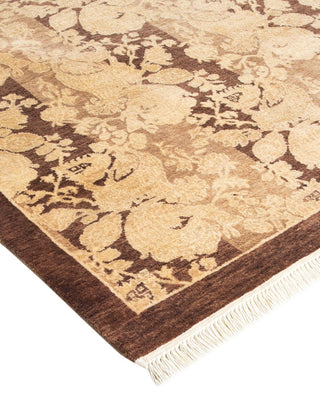 Traditional Mogul Brown Wool Square Area Rug 9' 10" x 10' 3" - Solo Rugs