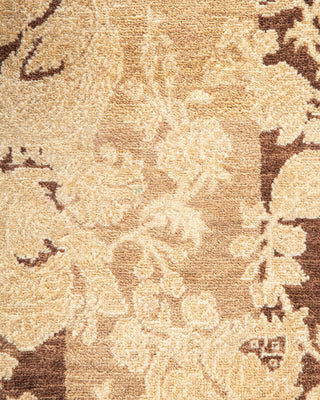 Traditional Mogul Brown Wool Square Area Rug 9' 10" x 10' 3" - Solo Rugs