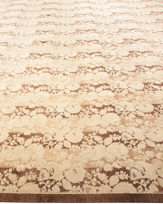 Traditional Mogul Brown Wool Square Area Rug 9' 10" x 10' 3" - Solo Rugs