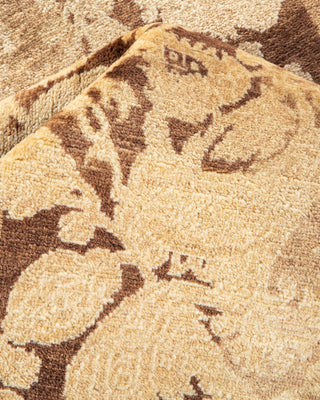 Traditional Mogul Brown Wool Square Area Rug 9' 10" x 10' 3" - Solo Rugs