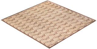 Traditional Mogul Brown Wool Square Area Rug 9' 10" x 10' 3" - Solo Rugs