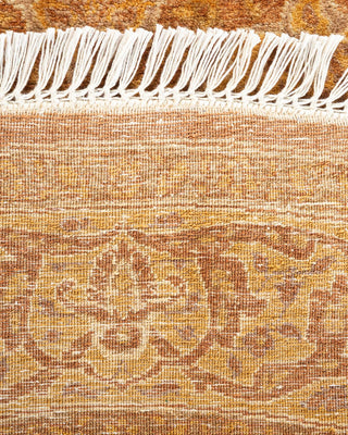 Traditional Mogul Yellow Wool Round Area Rug 5' 1" x 5' 1" - Solo Rugs