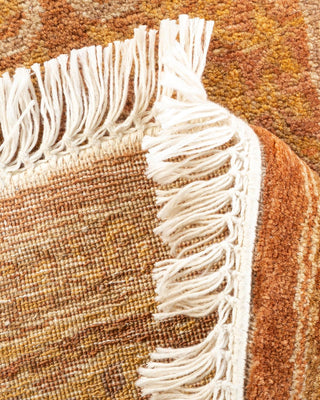 Traditional Mogul Yellow Wool Round Area Rug 5' 1" x 5' 1" - Solo Rugs