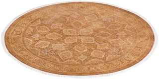 Traditional Mogul Yellow Wool Round Area Rug 5' 1" x 5' 1" - Solo Rugs