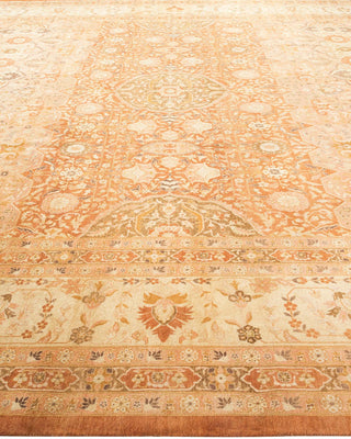 Traditional Mogul Brown Wool Area Rug 12' 1" x 17' 5" - Solo Rugs