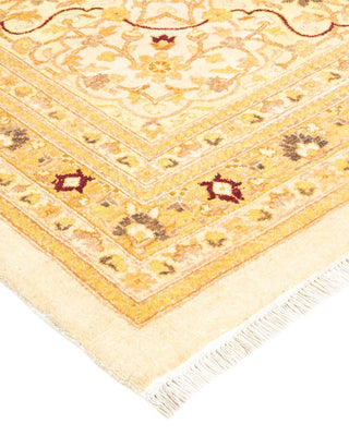 Traditional Mogul Ivory Wool Area Rug 12' 2" x 20' 8" - Solo Rugs