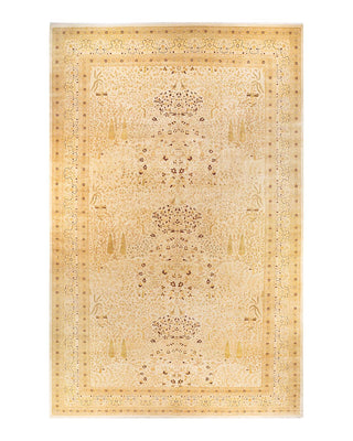 Traditional Mogul Ivory Wool Area Rug 12' 2" x 20' 8" - Solo Rugs