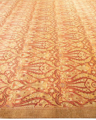 Traditional Mogul Yellow Wool Area Rug 10' 4" x 14' 0" - Solo Rugs