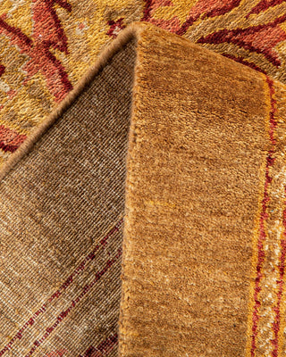 Traditional Mogul Yellow Wool Area Rug 10' 4" x 14' 0" - Solo Rugs