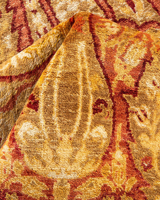 Traditional Mogul Yellow Wool Area Rug 10' 4" x 14' 0" - Solo Rugs
