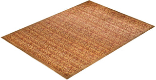 Traditional Mogul Yellow Wool Area Rug 10' 4" x 14' 0" - Solo Rugs