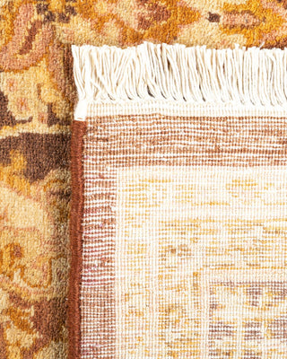 Traditional Mogul Yellow Wool Area Rug 5' 2" x 8' 2" - Solo Rugs