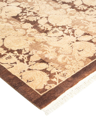 Traditional Mogul Brown Wool Area Rug 5' 2" x 7' 10" - Solo Rugs