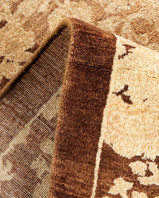 Traditional Mogul Brown Wool Area Rug 5' 2" x 7' 10" - Solo Rugs