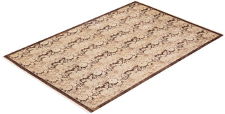 Traditional Mogul Brown Wool Area Rug 5' 2" x 7' 10" - Solo Rugs