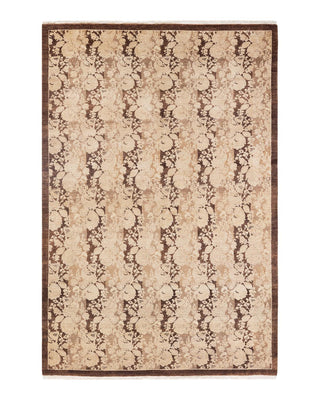 Traditional Mogul Brown Wool Area Rug 5' 2" x 7' 10" - Solo Rugs