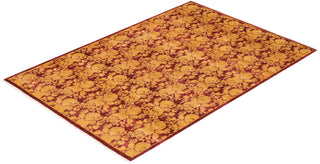 Traditional Mogul Red Wool Area Rug 4' 8" x 6' 10" - Solo Rugs