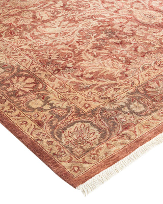 Traditional Mogul Pink Wool Area Rug 4' 3" x 6' 1" - Solo Rugs