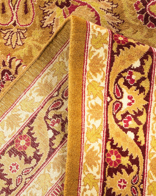 Traditional Mogul Yellow Wool Area Rug 9' 1" x 13' 0" - Solo Rugs