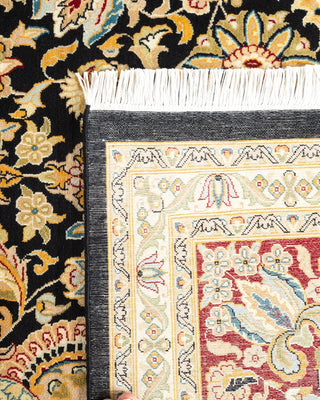 Traditional Mogul Black Wool Area Rug 9' 3" x 12' 5" - Solo Rugs