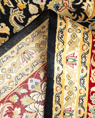 Traditional Mogul Black Wool Area Rug 9' 3" x 12' 5" - Solo Rugs