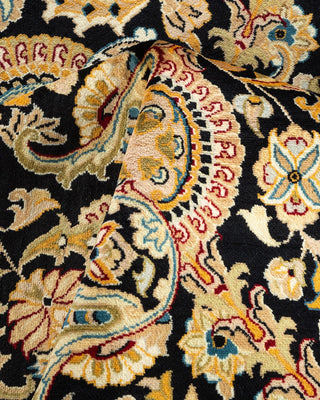 Traditional Mogul Black Wool Area Rug 9' 3" x 12' 5" - Solo Rugs