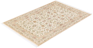 Traditional Mogul Ivory Wool Area Rug 4' 3" x 6' 2" - Solo Rugs