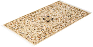 Traditional Mogul Ivory Wool Area Rug 3' 2" x 5' 4" - Solo Rugs