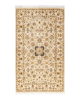 Traditional Mogul Ivory Wool Area Rug 3' 2" x 5' 4" - Solo Rugs