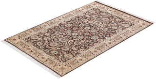 Traditional Mogul Brown Wool Area Rug 3' 3" x 5' 1" - Solo Rugs