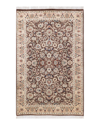Traditional Mogul Brown Wool Area Rug 3' 3" x 5' 1" - Solo Rugs