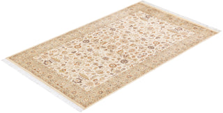 Traditional Mogul Ivory Wool Area Rug 3' 2" x 5' 3" - Solo Rugs