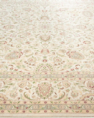 Traditional Mogul Ivory Wool Area Rug 9' 3" x 12' 4" - Solo Rugs