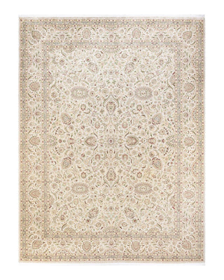 Traditional Mogul Ivory Wool Area Rug 9' 3" x 12' 4" - Solo Rugs