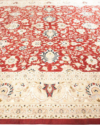 Traditional Mogul Red Wool Area Rug 12' 0" x 14' 8" - Solo Rugs