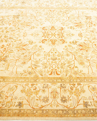 Traditional Mogul Ivory Wool Area Rug 6' 0" x 8' 9" - Solo Rugs