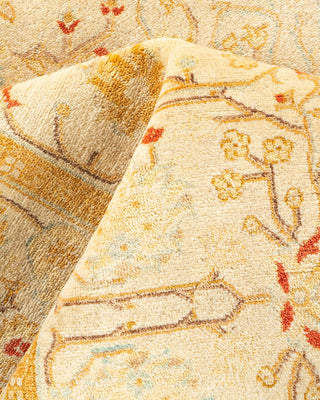 Traditional Mogul Ivory Wool Runner 4' 2" x 12' 4" - Solo Rugs