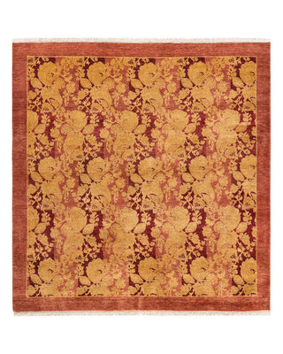 Traditional Mogul Pink Wool Square Area Rug 4' 4" x 4' 4" - Solo Rugs