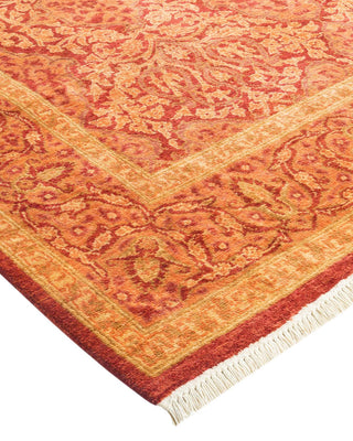 Traditional Mogul Orange Wool Area Rug 4' 1" x 6' 6" - Solo Rugs