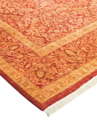 Traditional Mogul Orange Wool Area Rug 4' 1" x 6' 6" - Solo Rugs
