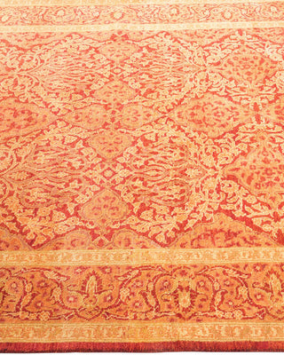 Traditional Mogul Orange Wool Area Rug 4' 1" x 6' 6" - Solo Rugs