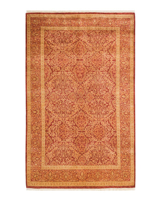 Traditional Mogul Orange Wool Area Rug 4' 1" x 6' 6" - Solo Rugs
