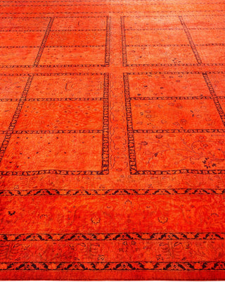 Contemporary Fine Vibrance Orange Wool Area Rug 9' 1" x 12' 4" - Solo Rugs