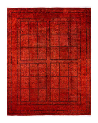 Contemporary Fine Vibrance Orange Wool Area Rug 9' 1" x 12' 4" - Solo Rugs